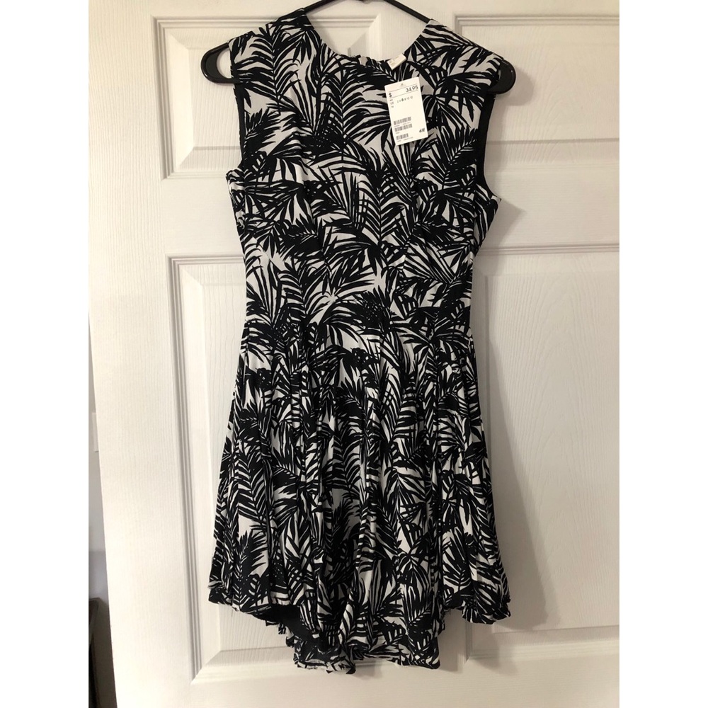 H&M Fit and Flare Palm Dress